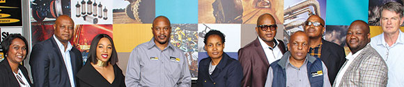 From l: Evershree Mathadeen, country distribution and retail manager, Parker; Seaparo Sekoati, Limpopo economic development MEC; Tebogo Macheke, board chairperson, ParkerStore Limpopo; Brian Munetsi, executive director, ParkerStore Limpopo; Thembi Nkadimeng, executive mayor, Polokwane; Lehlogonolo Masoga, legislature deputy speaker, Limpopo; Jacob Mothobi, technical director, ParkerStore Limpopo; John Dombo, senior manager, Ivan Plats; Tebogo Brian van Wyk, director, ParkerStore Limpopo; Eugene Nortje, new business development manager, Stefanutti Stocks Mining Services.